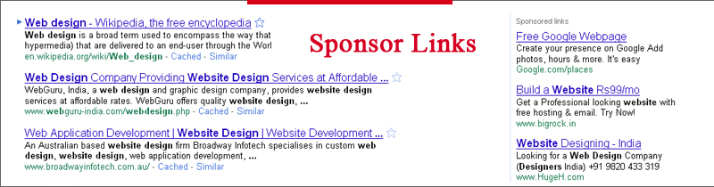 Google Sponsored Links Solution & Services in India pay per click (ppc), cost per click (cpc), Google advertising, sponsored links on Google, Yahoo!, MSN(Bing), sponsor link, effective link building company in India