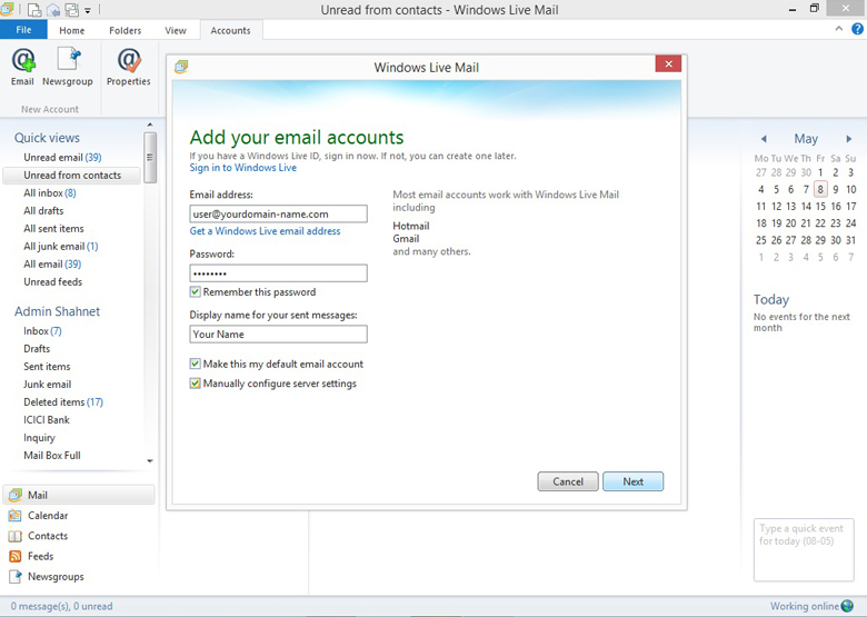 email configuration, outlook email configuration help, email configuration help services in India